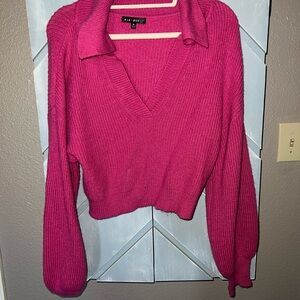Blue Blush Fuchsia Knit Top